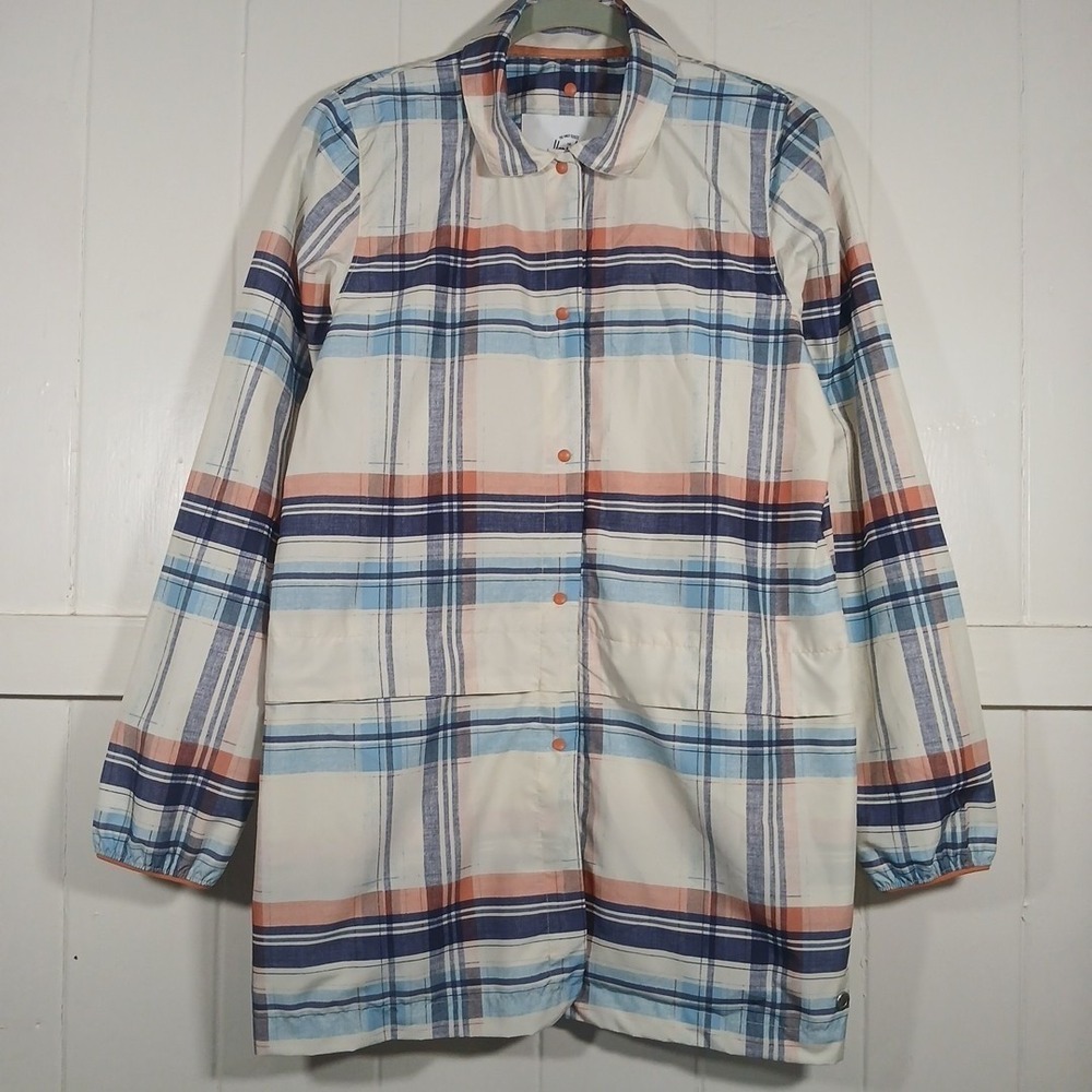 Herschel Supply Co Jacket Packable Snap Windbreaker Shacket Men's Small Plaid LS